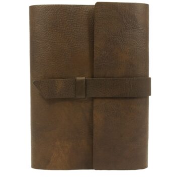 Capri Hervulbaar Leren Notitieboek Groot Blanco Chocoladebruin