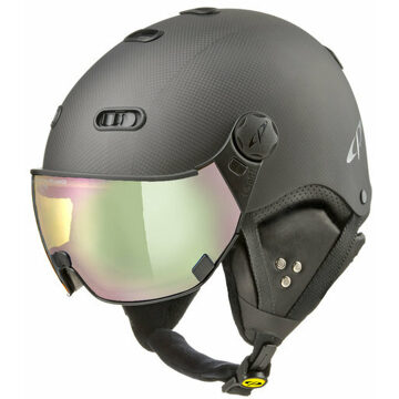 Carachillo Carbon zwart mat skihelm - meekleurend & polariserend Vizier (3 Keuzes)