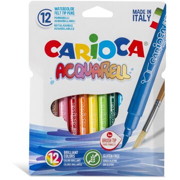 Carioca penseelstift Aquarel, ophangdoosje met 12 stuks Multikleur