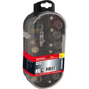 CarPoint Reservelampenset Auto H1 + H7 12 Volt 30-delig