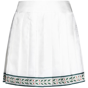 CASABLANCA Geplooide zijden rok wit/groen Casablanca , White , Dames - S,Xs