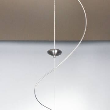 CASABLANCA Glazen hanglamp AIH, 38 cm, wit mat aluminium