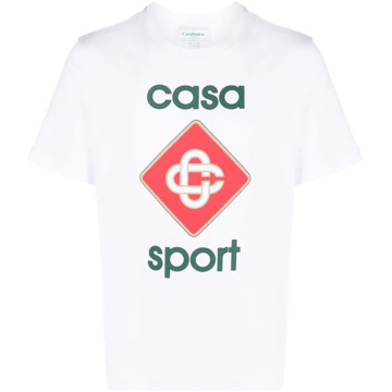 CASABLANCA Klassieke Crewneck T-shirts en Polos in Wit Casablanca , White , Heren - 2Xl,L,S,Xs