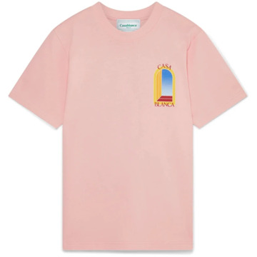 CASABLANCA LArche De Jour T-Shirt Casablanca , Pink , Heren - 2Xl,Xl,L,M,S