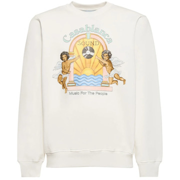 CASABLANCA Muziek Studio Sweatshirt Multicolor Geribbeld Casablanca , White , Heren - M,S