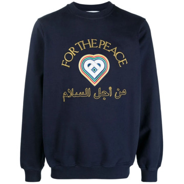 CASABLANCA Peace Katoenen Sweatshirt Casablanca , Blue , Heren - L,S