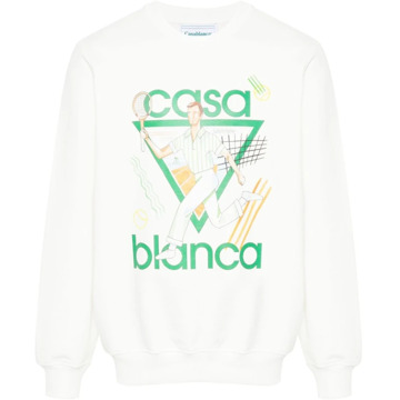 CASABLANCA Witte Biologisch Katoenen Sweatshirt voor Heren Casablanca , White , Heren - Xl,L,M,S