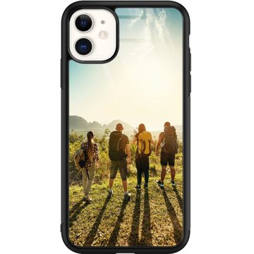 Casimoda iPhone 11 glazen hoesje - Hardcase met foto | Apple iPhone 11  case | Hardcase backcover zwart