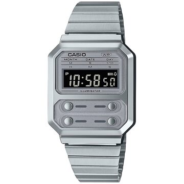 Casio Vintage A100WE-7BEF Digitaal Horloge Zilver