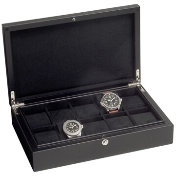 Castle Matt Black Horlogekist voor 10 Horloges