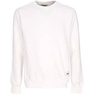 Cat Essentiële Crewneck Sweatshirt Lichtgewicht Streetwear CAT , White , Heren - Xl,L,M,S