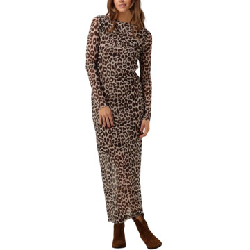 Catwalk Junkie Luipaardprint Maxi Mesh Jurk Catwalk Junkie , Brown , Dames - M,S