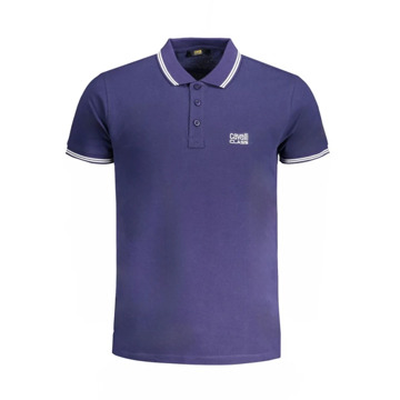 Cavalli Class Blauw Katoenen Poloshirt met Borduursel Cavalli Class , Blue , Heren - 2Xl,Xl,L,M