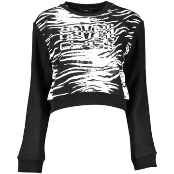 Cavalli Class Chique Geborsteld Logosweatshirt Cavalli Class , Black , Dames - M