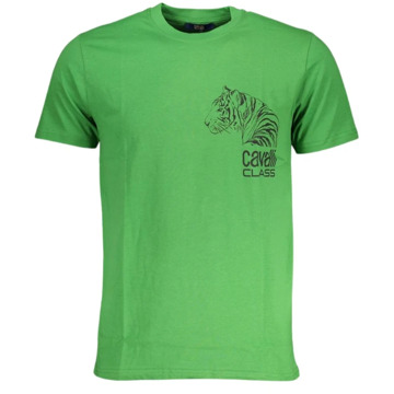 Cavalli Class Groen Katoen Logo Print T-Shirt Cavalli Class , Green , Heren - 2Xl,Xl,L,M