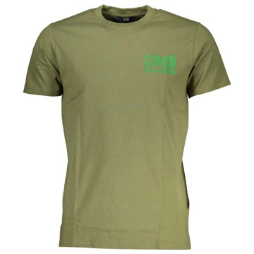 Cavalli Class Groen Katoen Logo Print T-Shirt Cavalli Class , Green , Heren - 2Xl,Xl,L,M