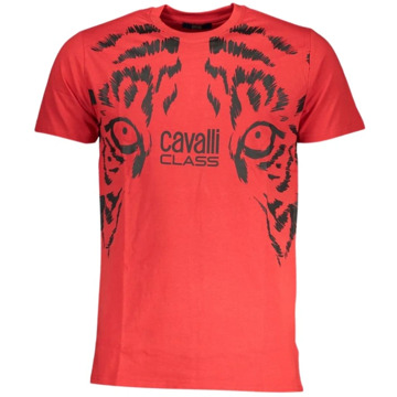 Cavalli Class Rode Katoen Print Logo T-Shirt Cavalli Class , Red , Heren - 2Xl,Xl,L,M