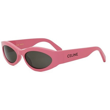 Céline Roze Frame Grijze Lens Zonnebril Celine , Pink , Dames - ONE Size,56 MM