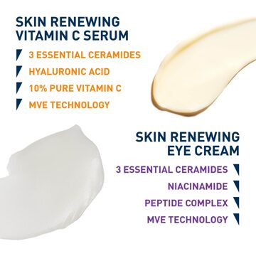 Cerave Skin Renewing Duo for Visibly Brighter Smoother Skin with Vitamin C Serum and Eye Cream