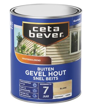 Cetabever Buiten Gevel & Kozijn Snel Beits - Zijde mat - Blank - 750 ml