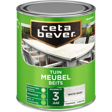 Cetabever Tuinmeubelbeits - Transparant Zijdeglans - White Wash - 750 ml