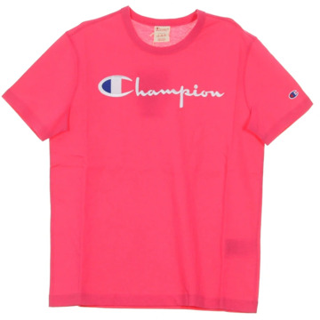 Champion Mannen Crewneck Tee Champion , Pink , Heren - Xl,M,S