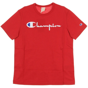 Champion Rode Crewneck Tee voor Mannen Champion , Red , Heren - Xl,L,S