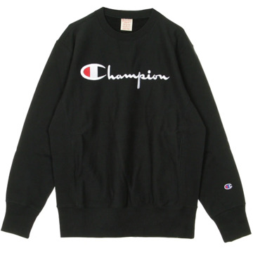 Champion Zwarte Lichtgewicht Crewneck Sweatshirt Champion , Black , Heren - Xl,L,M,S