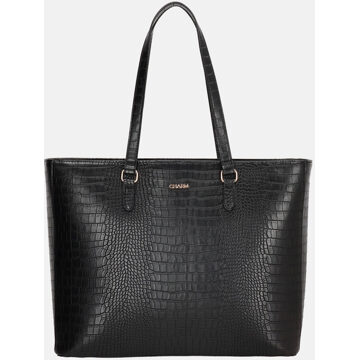 Charm London Midwood Shopper 15.6 inch laptopvak black croco Zwart - H 31.5 x B 45.5 x D 13 cm