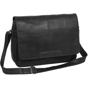 Chesterfield Richard Lederen Schoudertas/Laptoptas - 15 inch - Zwart