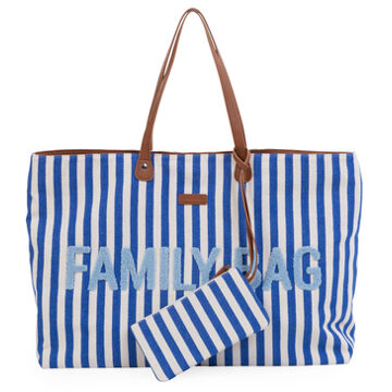 Childhome Luiertas Family Bag streepjes blauw Wit,Blauw