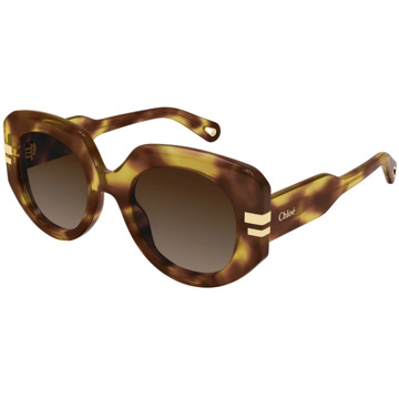 Chloe Stijlvolle zonnebril in zwart Chloé , Brown , Dames - 52 MM