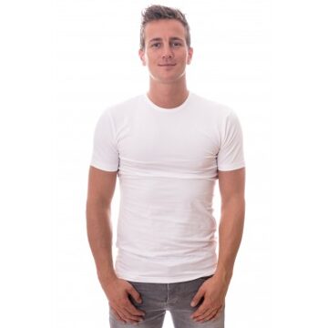 Claesens Wit Rond Heren T-shirt Slim Fit 2-Pack - XL