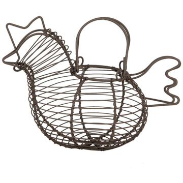 Clayre & Eef Eiermand kip 23x14x17cm grijs