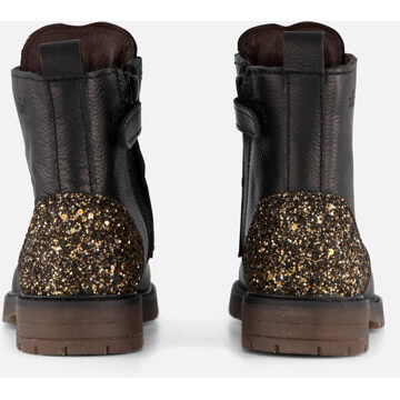 Clic Enkellaarsjes Glitter zwart Leer - 24,25,26