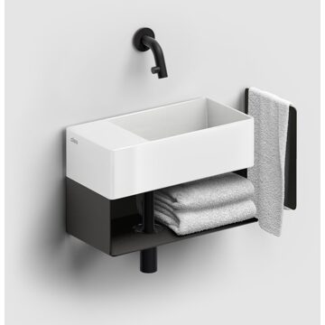 Clou Fonteinkast Clou New Flush Links 21.2x44x18 cm Mat Zwart Clou