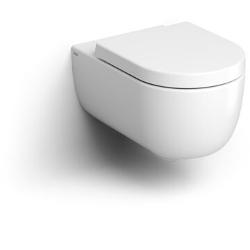 Clou Hammock Wandtoilet Versie 56 Onepack Incl Zitting Deksel En Soft Closing Quick Release Systeem Wit Mat Keramiek 36.8x56x37.5 cm Clou