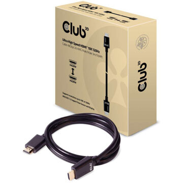 Club 3D HDMI Aansluitkabel 3.00 m CAC-1373 Vlambestendig Zwart [1x HDMI-stekker - 1x HDMI-stekker]