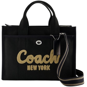 Coach Canvas Zwarte Cargo Tote Tas Coach , Black , Dames - ONE Size