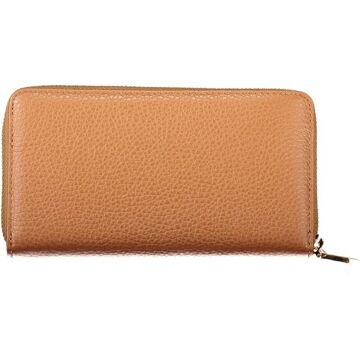 Coccinelle Metalen Zachte Ziparound Portemonnee Bruin