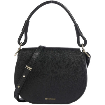 Coccinelle Zwarte Crossbody Tas met Gouden Accenten Coccinelle , Black , Dames - ONE Size