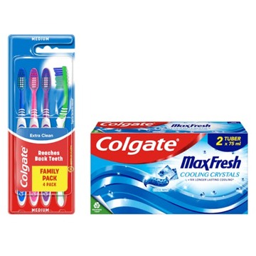Colgate Mondverzorging Colgate Toothpastes & Toothbrushes Bundle 4 pcs + 75 ml + 75 ml