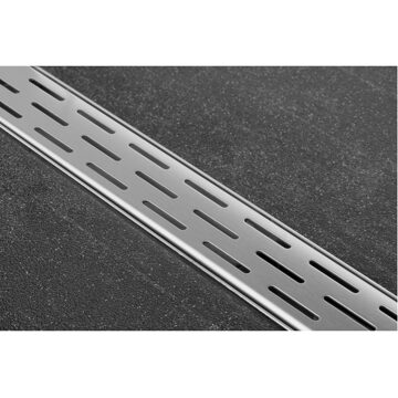 Compact 30 douchegoot RVS met enkele plaat RVS standaard RVS flens waterslot 30mm 60cm inbouw diepte 63mm met zijuitloop EDCOMPR60030