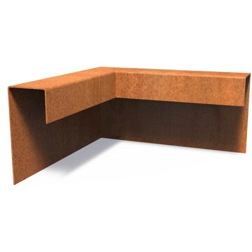 Cortenstaal overzetprofiel (6,4cm.) buitenhoek 30x30x15cm..