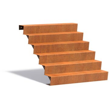 Cortenstaal trap 125cm. breed