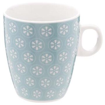 Cosy&Trendy Beker blauw met bloemen 19cl