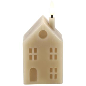 Countryfield LED kaars huis S beige 5x6x14cm