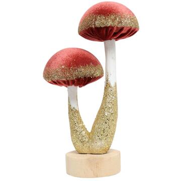 Countryfield Ornament paddenstoelen roze 10x6x18cm