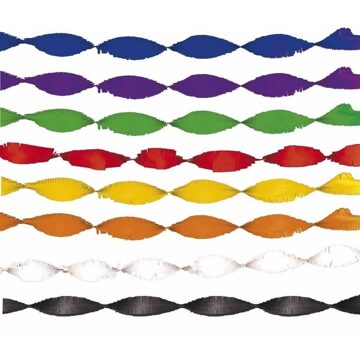 Crepe papier slingers/guirlande - 6 meter - Multi-kleur