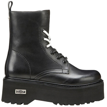 CULT Zwarte Leren Enkellaarzen Cult , Black , Dames - 39 Eu,41 Eu,40 Eu,38 Eu,37 EU